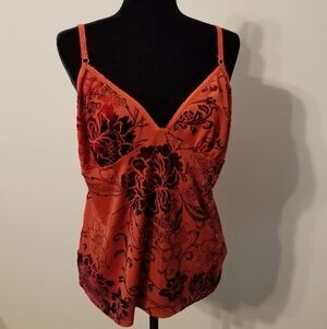 Floral Orange Burnout Camisole Sleepwear Top